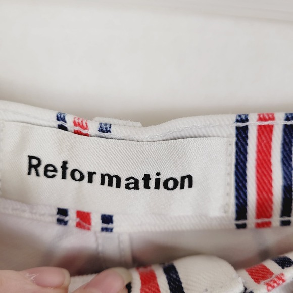 Reformation Roper Granada red white and blue striped jeans - Picture 3 of 10